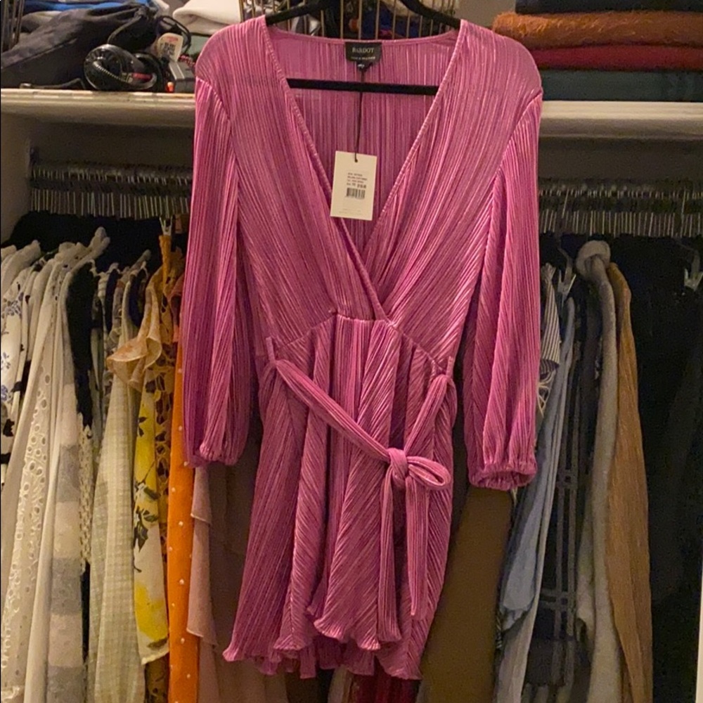 NWT Bardot Belissa mini plisse dress - Picture 6 of 7